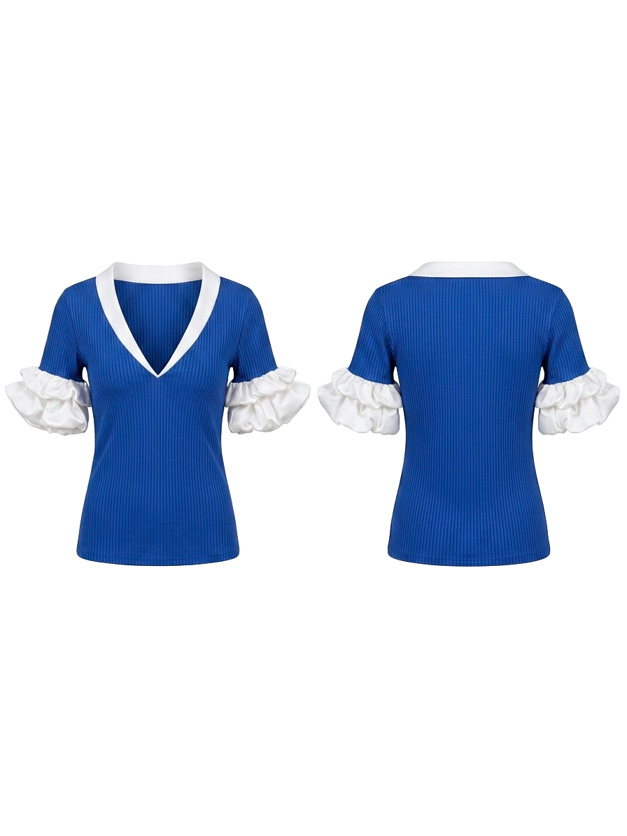 The Bubble V Neck Blouse - Image 4