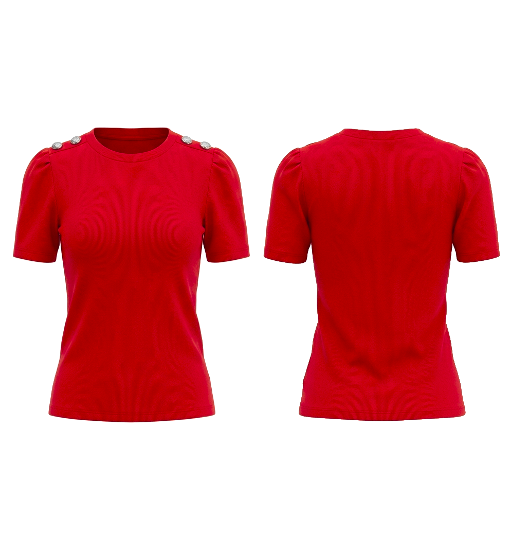 The Rituo Button Stamp Shoulder Top - Image 4