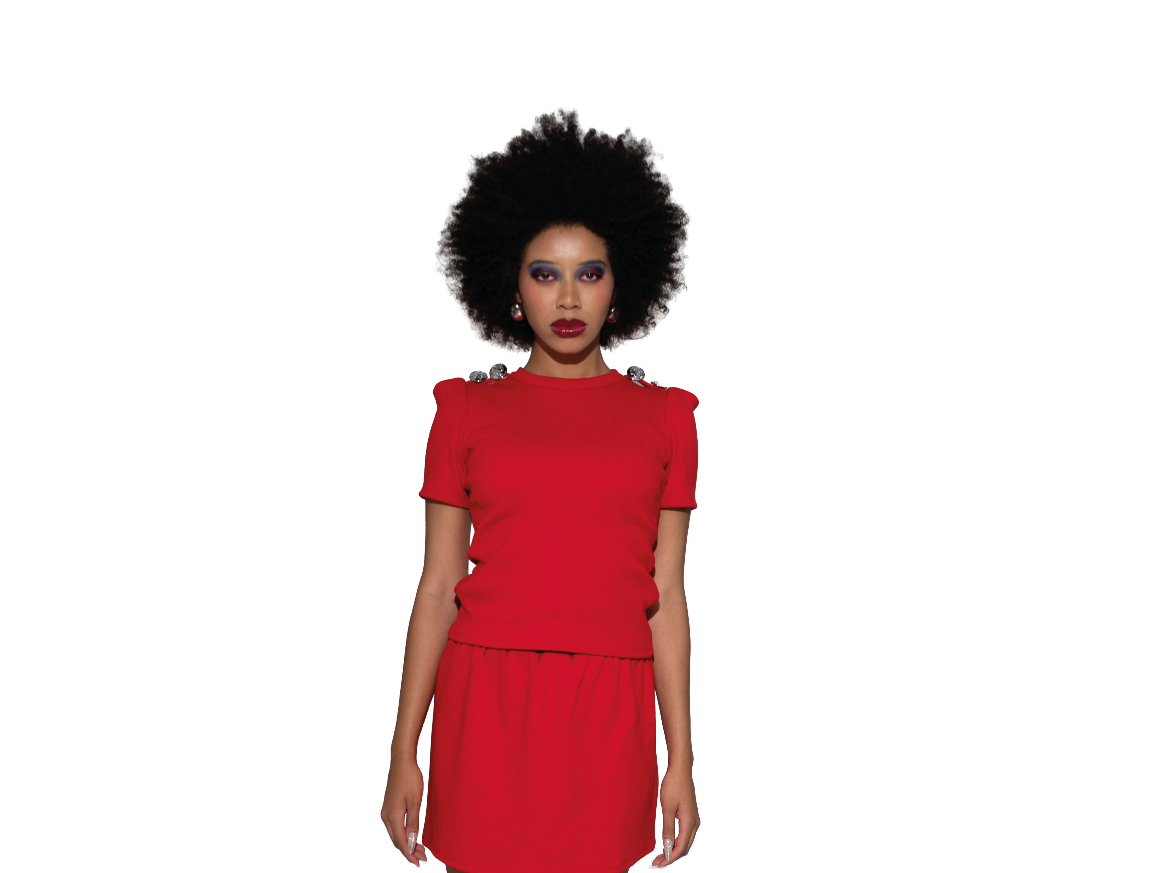 The Rituo Button Stamp Shoulder Top