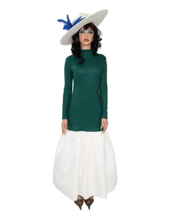 Emerald Bubble-Tail Maxi Dress
