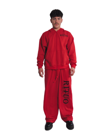 Basic Red Stitched Wide Leg Pant – Men