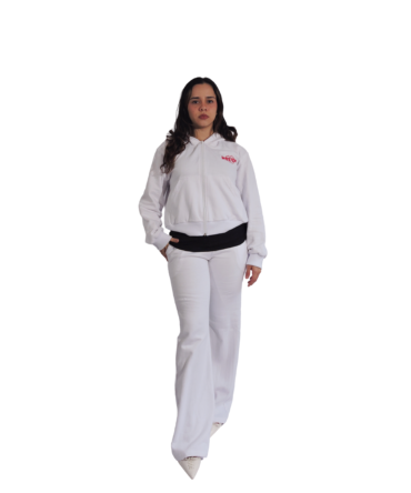 Basic White Stitched Flare Pant – Women