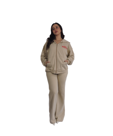 Basic Beige Stitched Flare Pant – Women