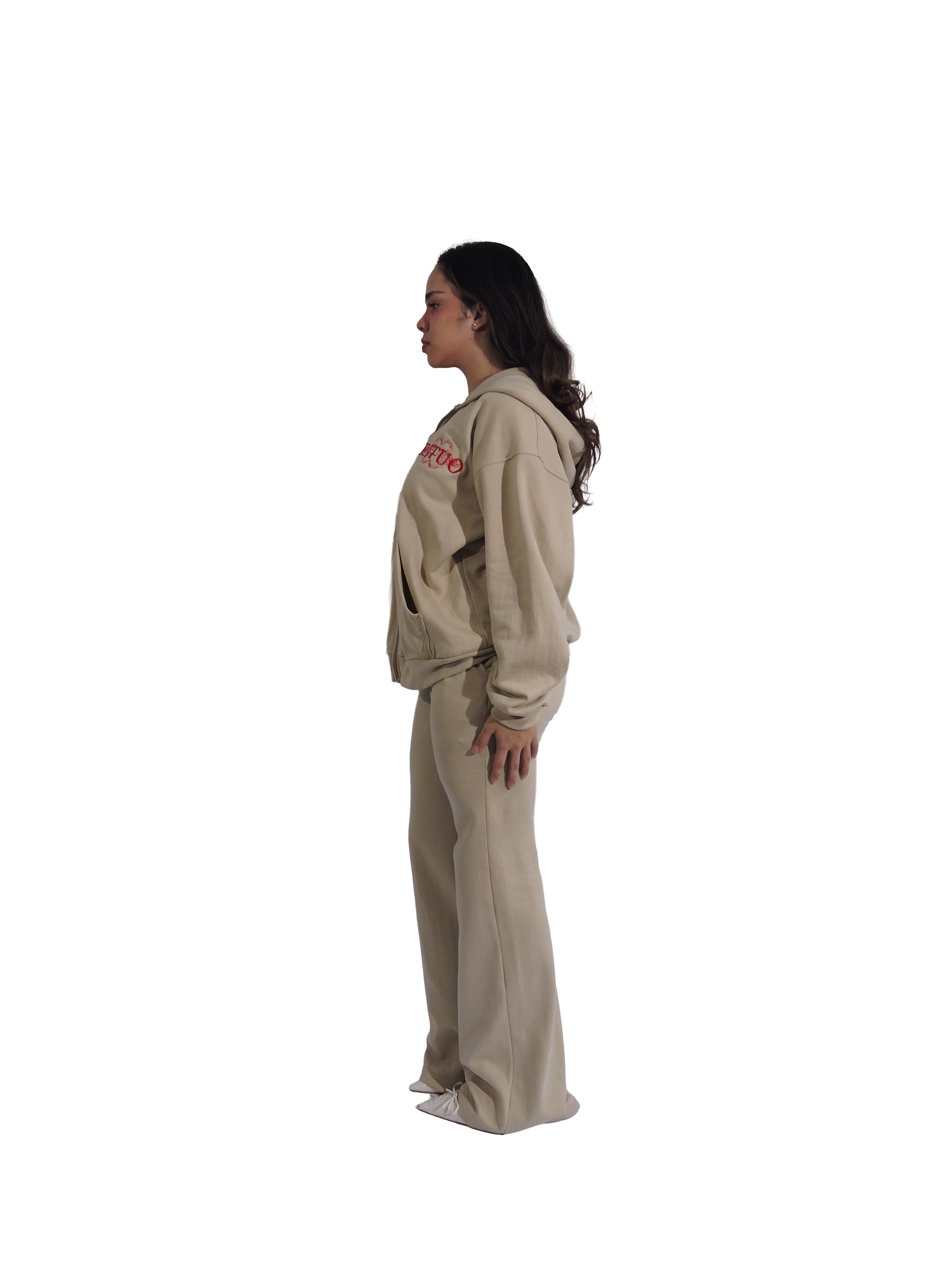 Basic Beige Stitched Flare Pant – Women - Image 3