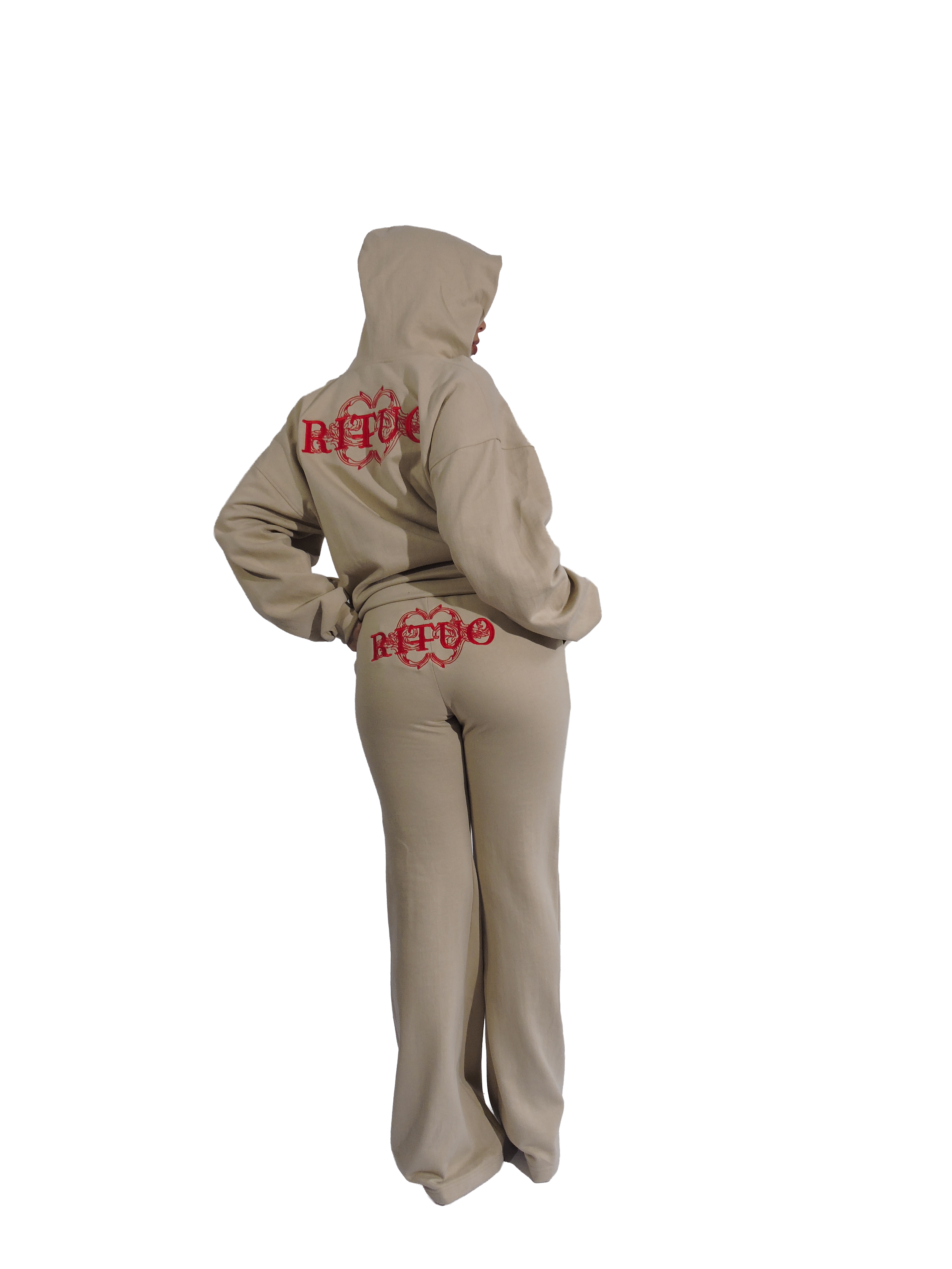Basic Beige Stitched Flare Pant – Women - Image 4