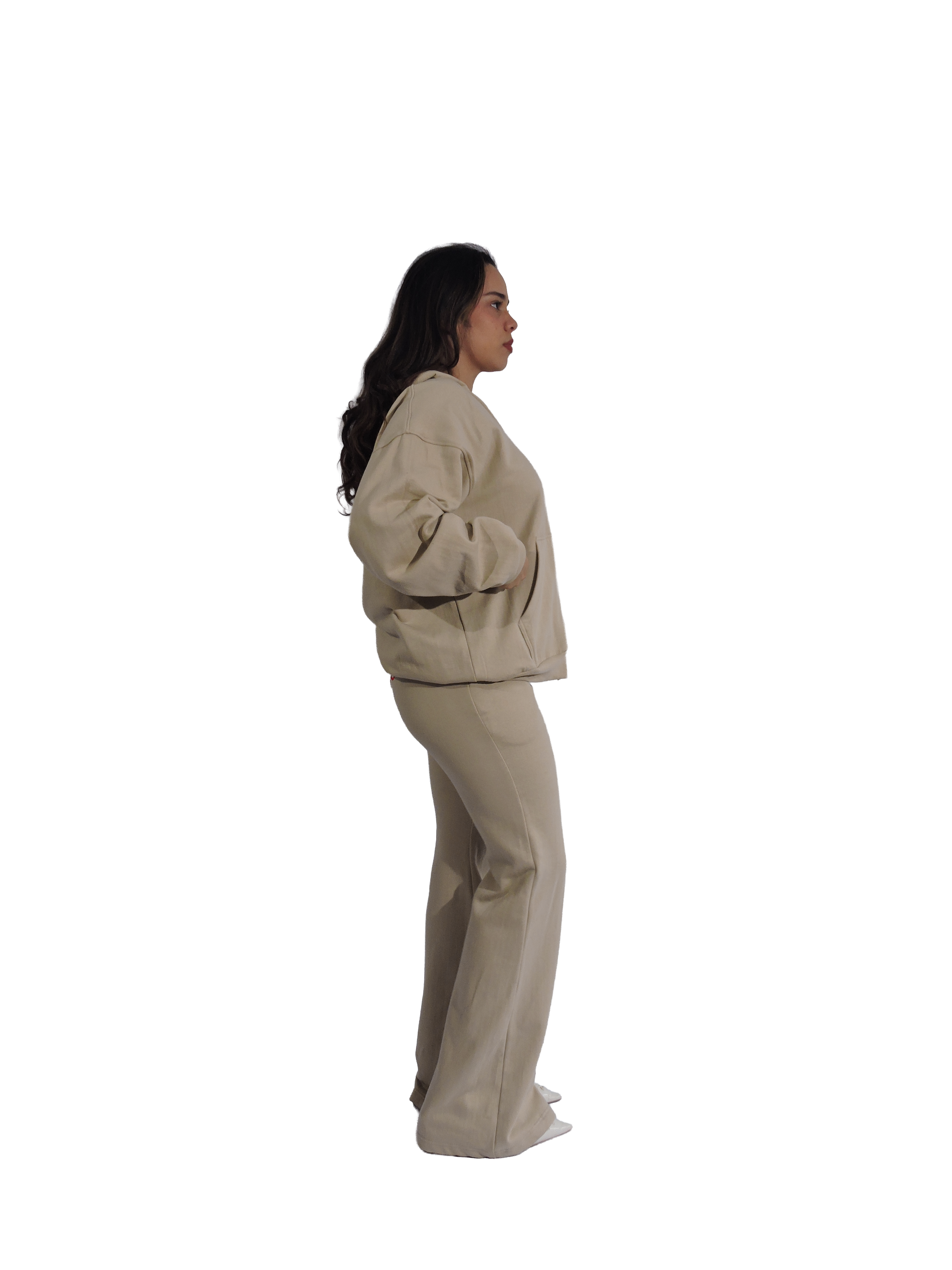 Basic Beige Stitched Flare Pant – Women - Image 5