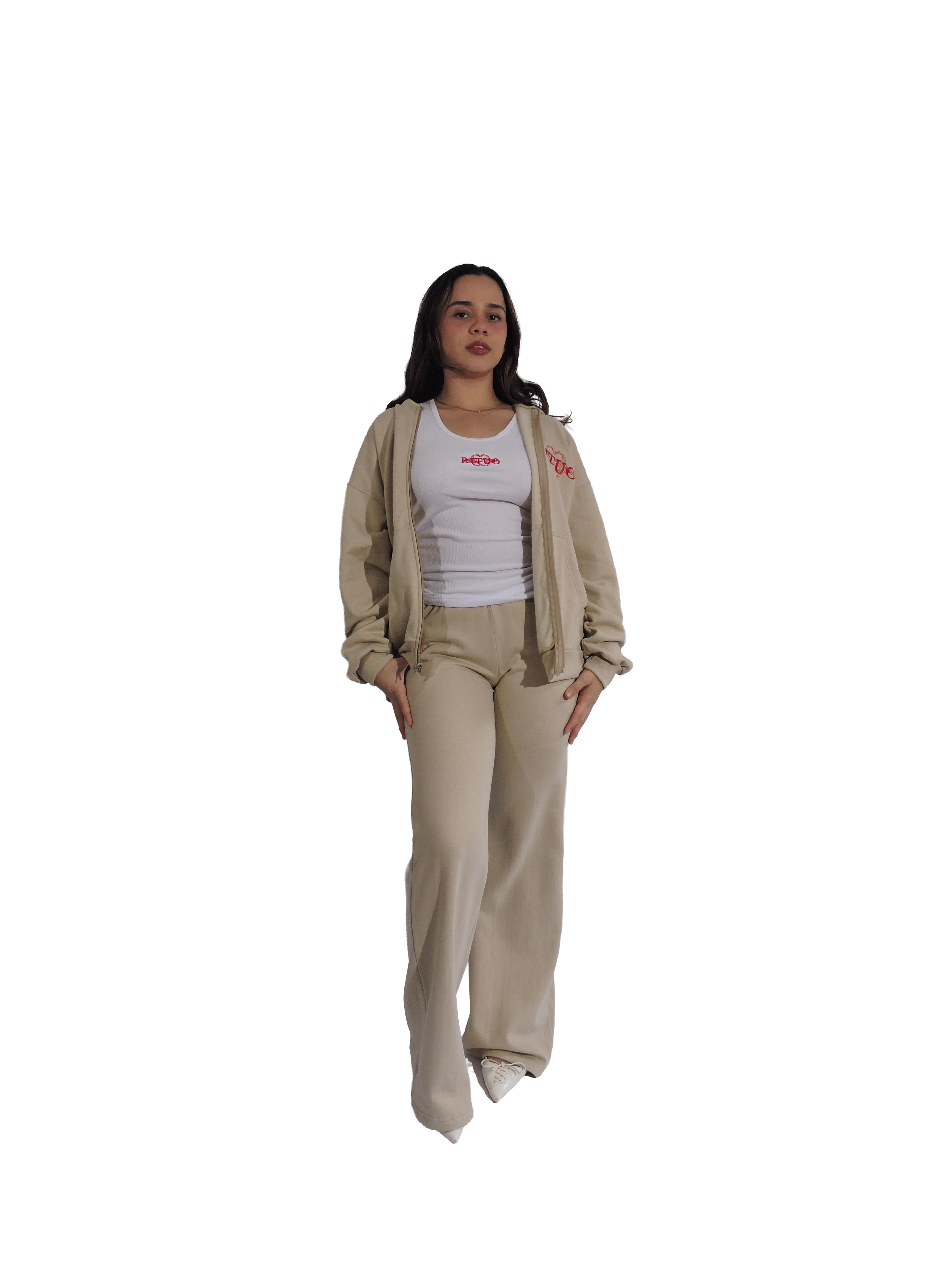 Basic Beige Stitched Flare Pant – Women - Image 6