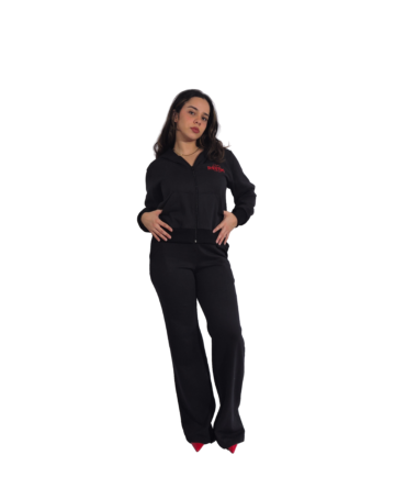 Basic Black Stitched Flare Pant – Women