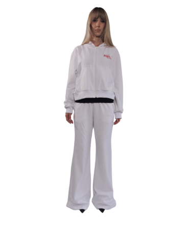 Basic White Printed Flare Pant – Women